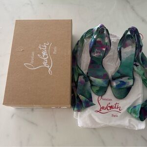 Christian Louboutin Leg Lace Heels - Teal